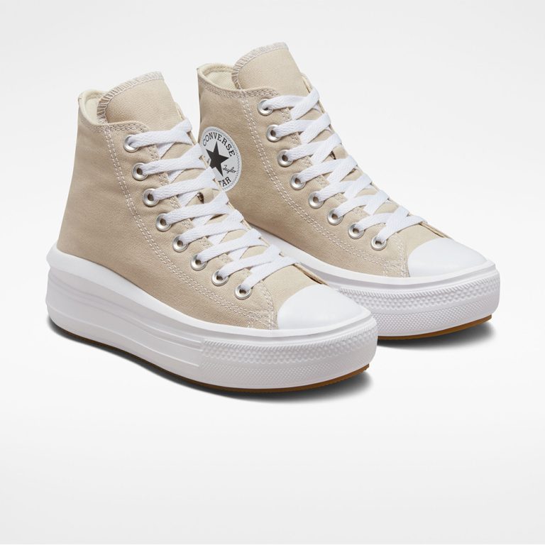 Converse Chuck Taylor All Star Move Platform – Beach Stone/White/Beach Stone thumbnail 3