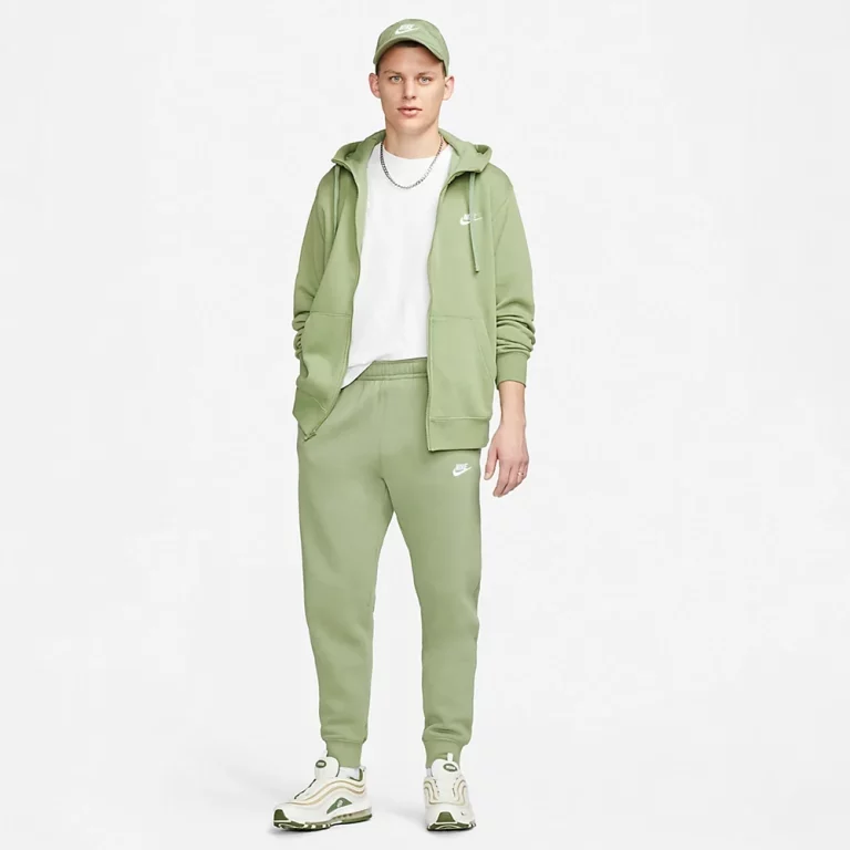 Nike Men’s Sportswear Club Fleece Joggers – Oil Green/Oil Green/White thumbnail 3