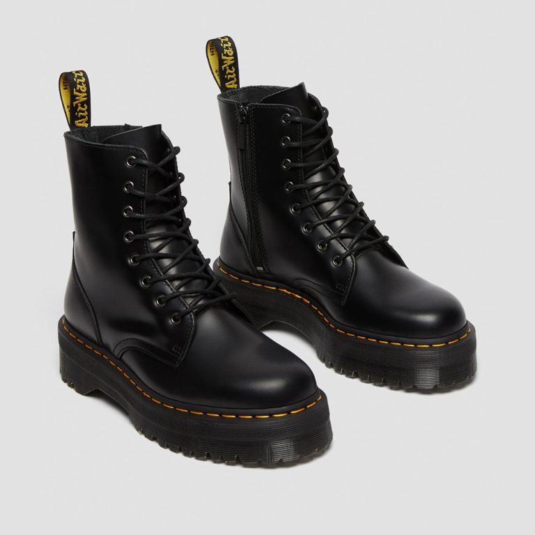Dr.Martens Women’s Jadon Boot Smooth Leather Platforms – Black thumbnail 2