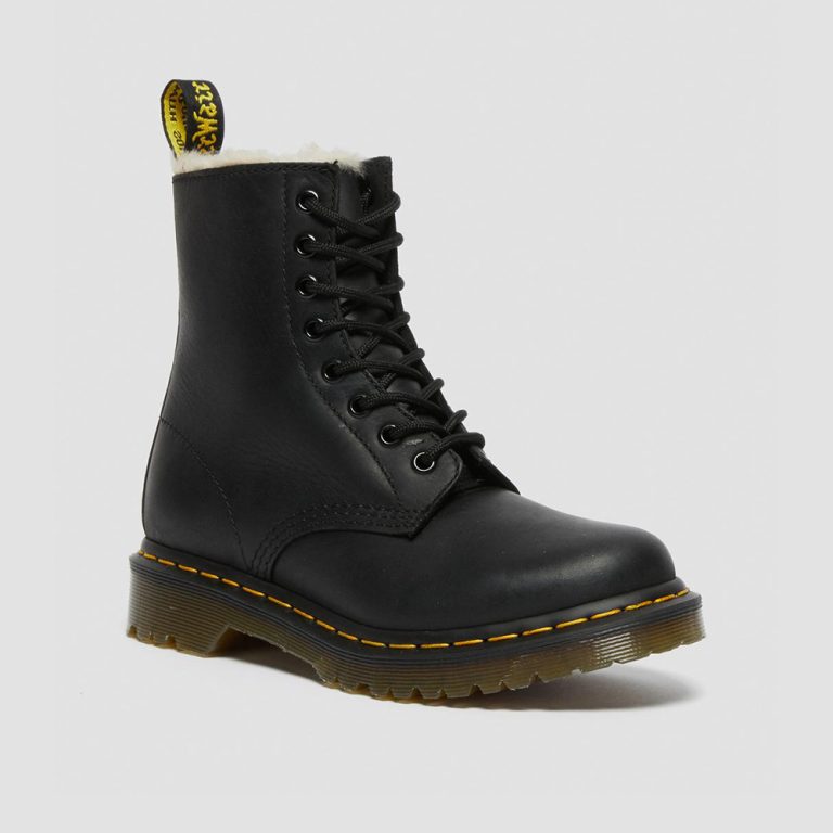 Dr. Martens Women’s 1460 Serena Faux Fur Lined Leather Lace Up Boots – Black thumbnail 4