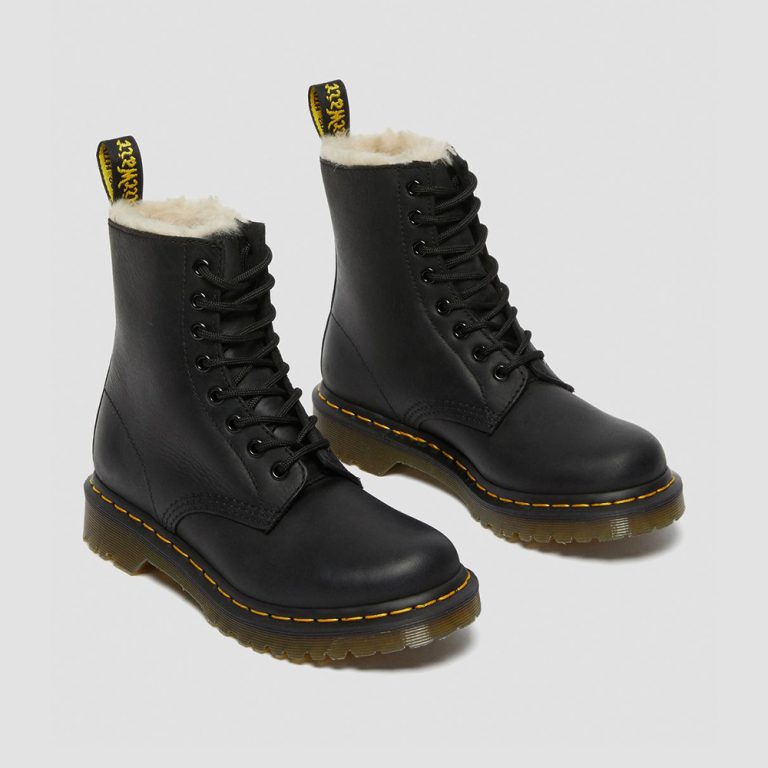 Dr. Martens Women’s 1460 Serena Faux Fur Lined Leather Lace Up Boots – Black thumbnail 2