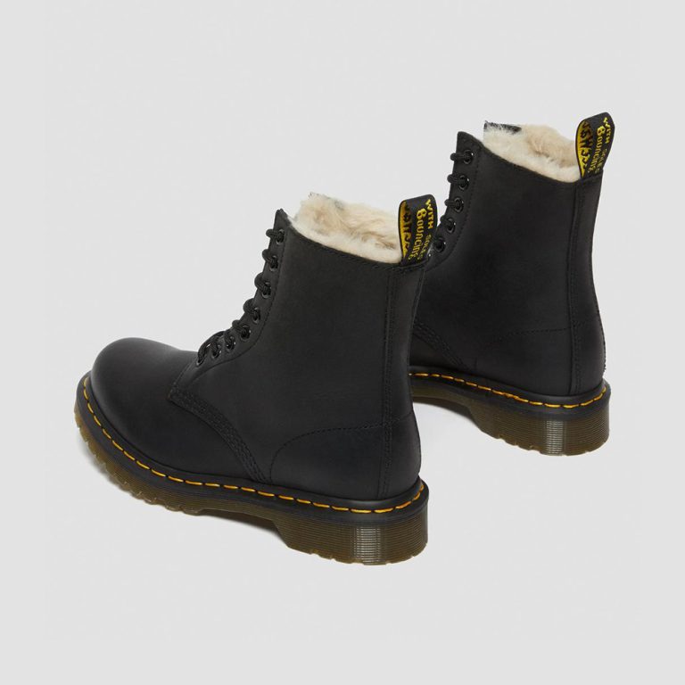 Dr. Martens Women’s 1460 Serena Faux Fur Lined Leather Lace Up Boots – Black thumbnail 3