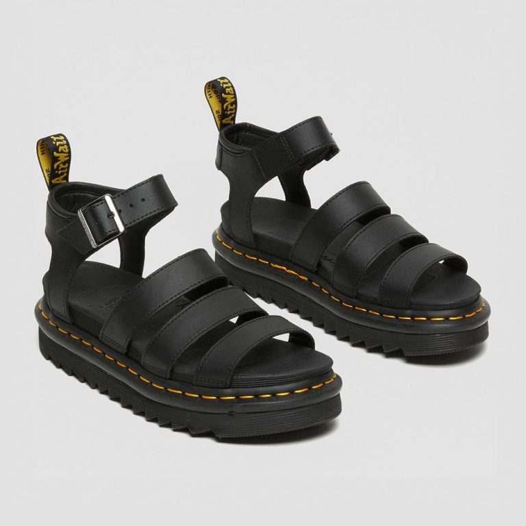 Dr. Martens Women’s Blaire Hydro Leather Strap Sandals – Black thumbnail 3
