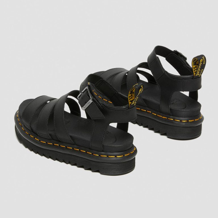 Dr. Martens Women’s Blaire Hydro Leather Strap Sandals – Black thumbnail 4