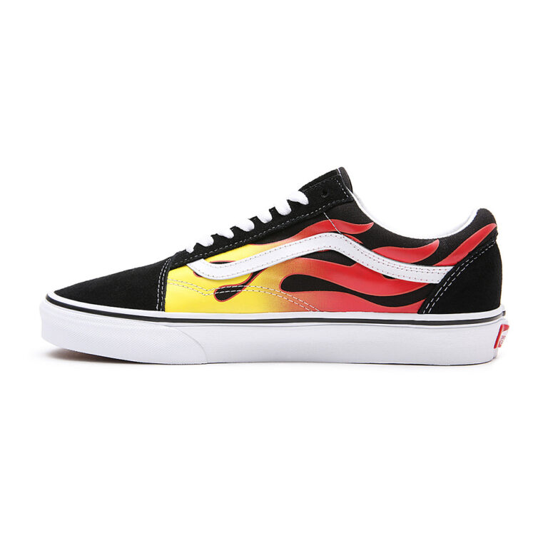 Vans Unisex Flame Old Skool Shoes – Black thumbnail 2