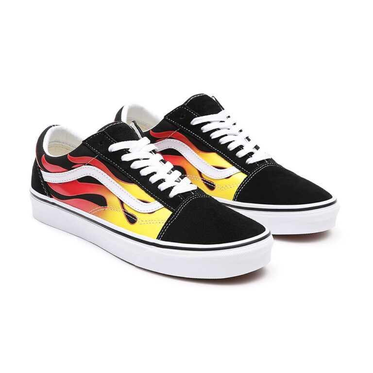 Vans Unisex Flame Old Skool Shoes – Black thumbnail 3