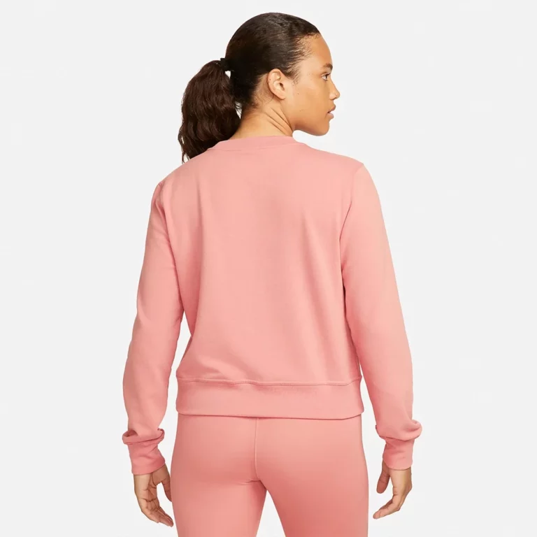 Nike Dri-FIT One Women’s Crew-Neck French Terry Sweatshirt – Red Stardust/White thumbnail 2
