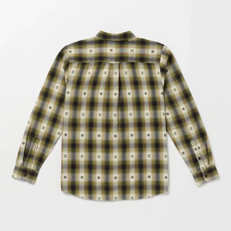 Volcom Men’s Skate Vitals Simon Bannerot Woven Flannel Shirt – Expedition Green thumbnail 3