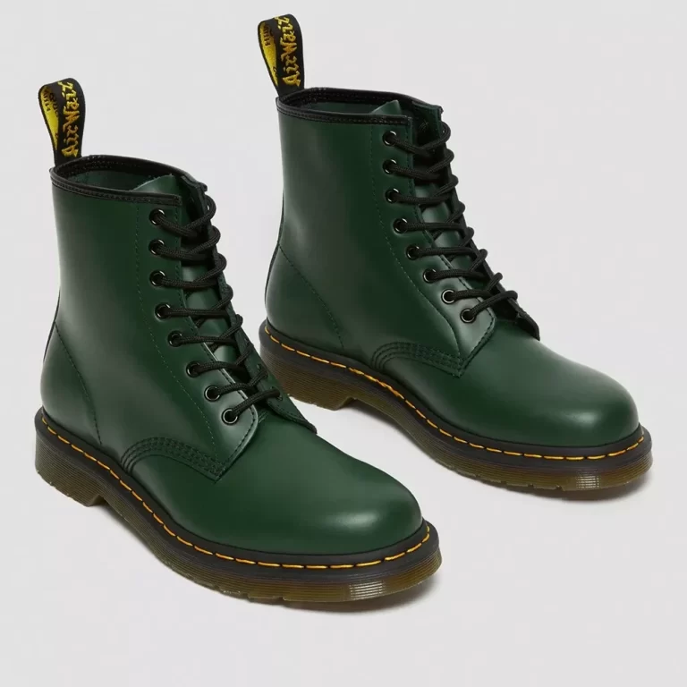 Dr. Martens Men’s 1460 Smooth Leather Lace Up Boots – Green thumbnail 3