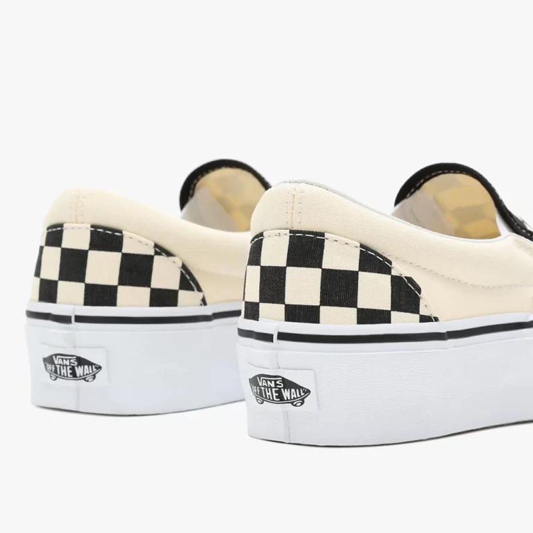 Vans Women’s Checkerboard Classic Slip On Platform Shoes – Black / White thumbnail 5