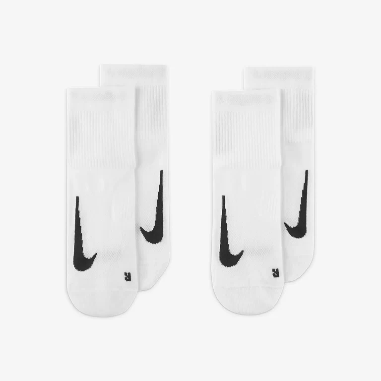 Nike Unisex Multiplier Running Ankle Socks (2 Pair) – White/Black thumbnail 3