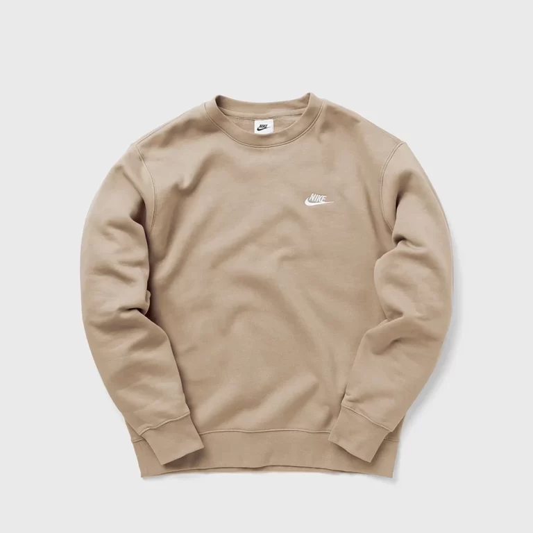 Nike Men’s Sportswear Club Fleece Crew – Khaki / White thumbnail 2