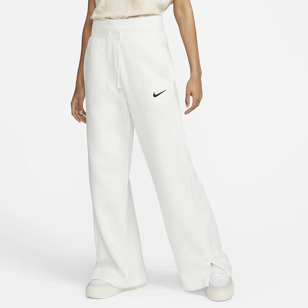 Nike Women’s Sportswear Phoenix Fleece High-Waisted Wide-Leg Sweatpants – Sail/Black