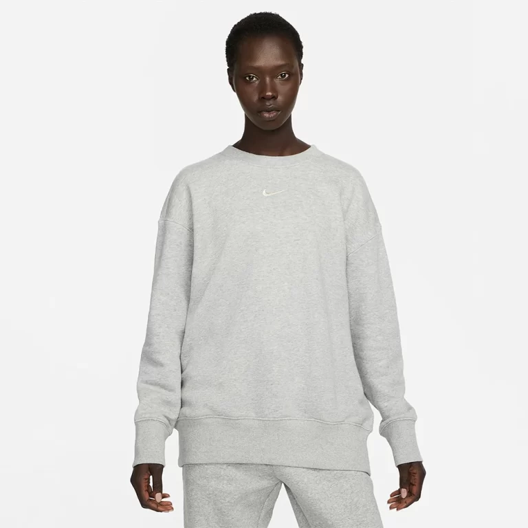 Nike Women’s Sportswear Phoenix Fleece Oversized Sweatshirt – Dark Grey Heather/Sail