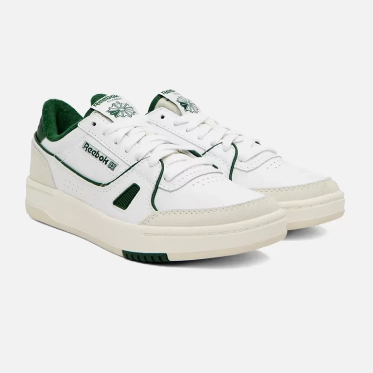 Reebok Unisex LT Court Sneakers – White / Chalk / Dark Green thumbnail 3