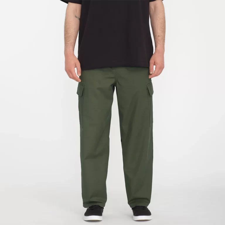 Volcom Men’s Billow Tapered Cargo Trousers – Squadron Green