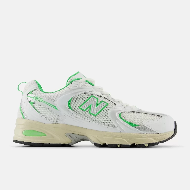 New Balance Women’s 530 Shoes – White with palm leaf