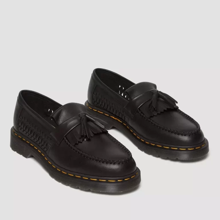 Dr.Martens Women’s Adrian Woven Leather Tassel Loafers – Black thumbnail 3