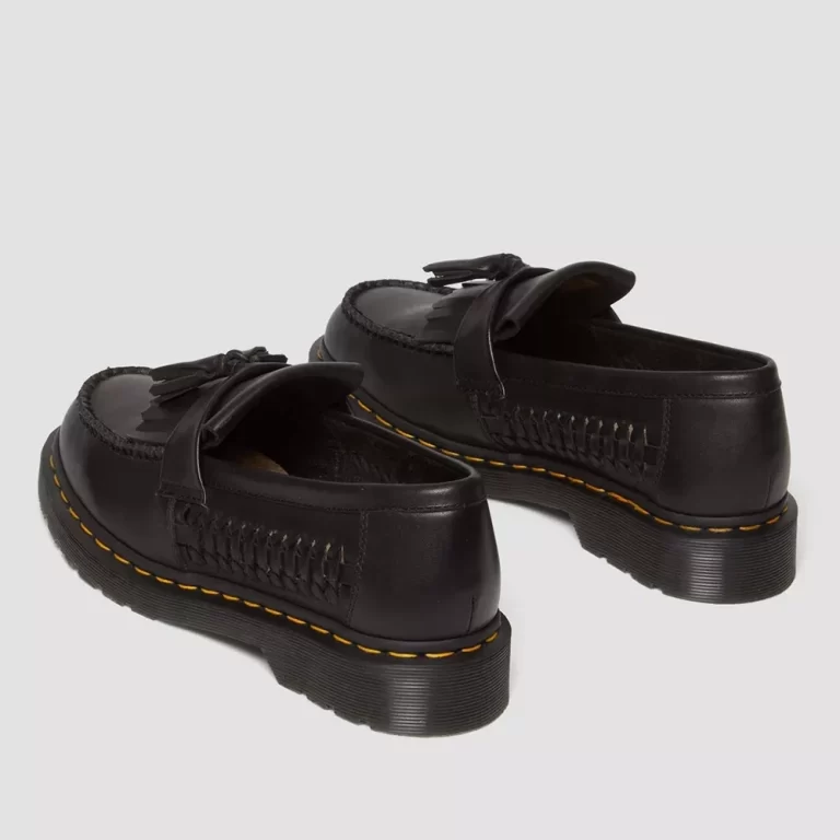 Dr.Martens Women’s Adrian Woven Leather Tassel Loafers – Black thumbnail 4