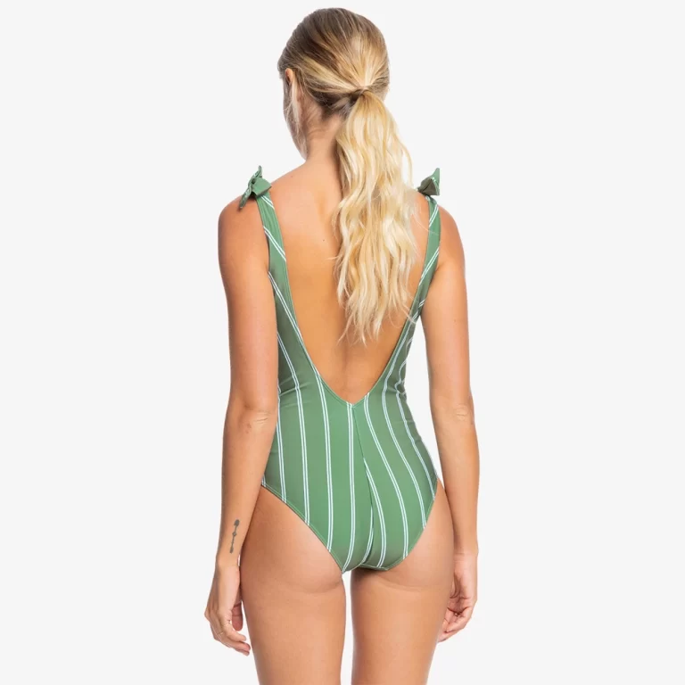 Roxy Women’s Body One Piece Swimsuit – Vineyard Green Will Stripes thumbnail 2