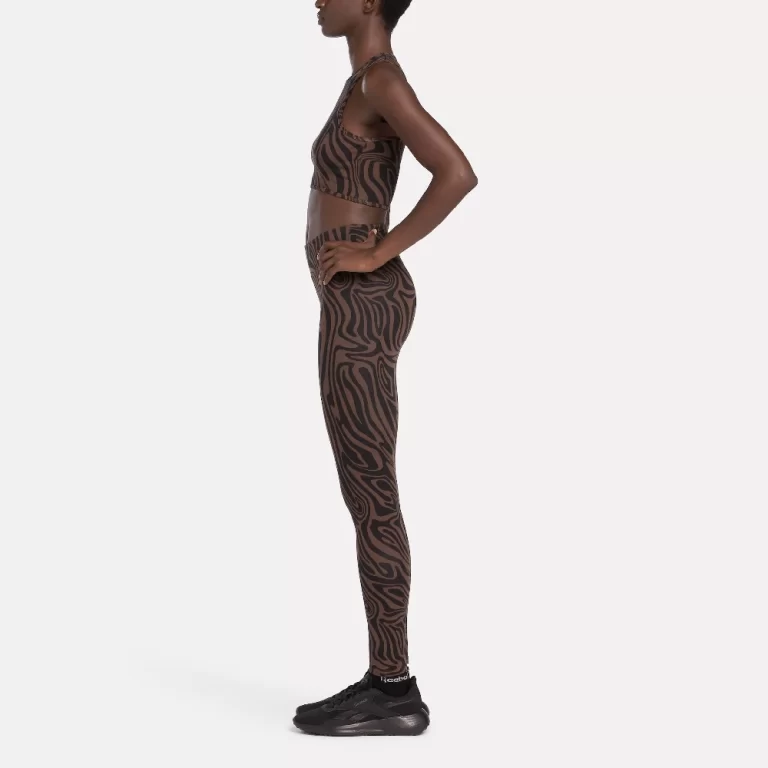 Reebok Women’s Modern Safari Cotton Leggings – BLACK/MAHOGANY thumbnail 3