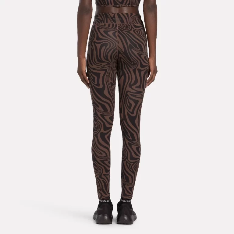 Reebok Women’s Modern Safari Cotton Leggings – BLACK/MAHOGANY thumbnail 2