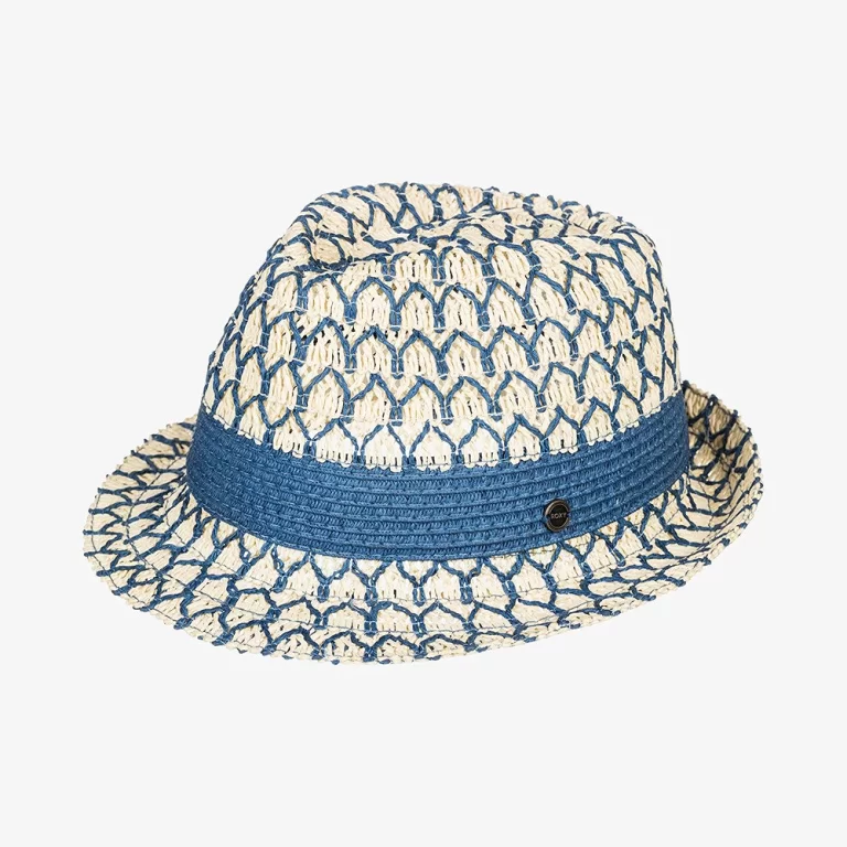 Roxy Women’s From The Clouds Straw Hat – White / Blue