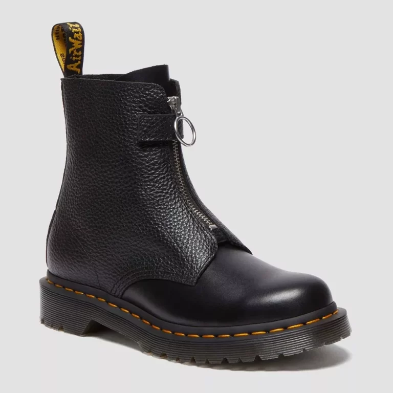 Dr. Martens Women’s 1460 Front Zip Leather Lace Up Boots – Black thumbnail 4