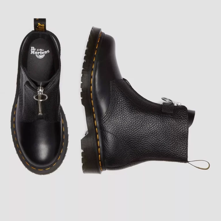 Dr. Martens Women’s 1460 Front Zip Leather Lace Up Boots – Black thumbnail 5