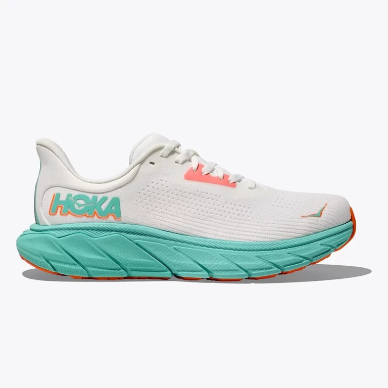 Hoka Women’s Arahi 7 Shoes – Frost / Aqua Glow