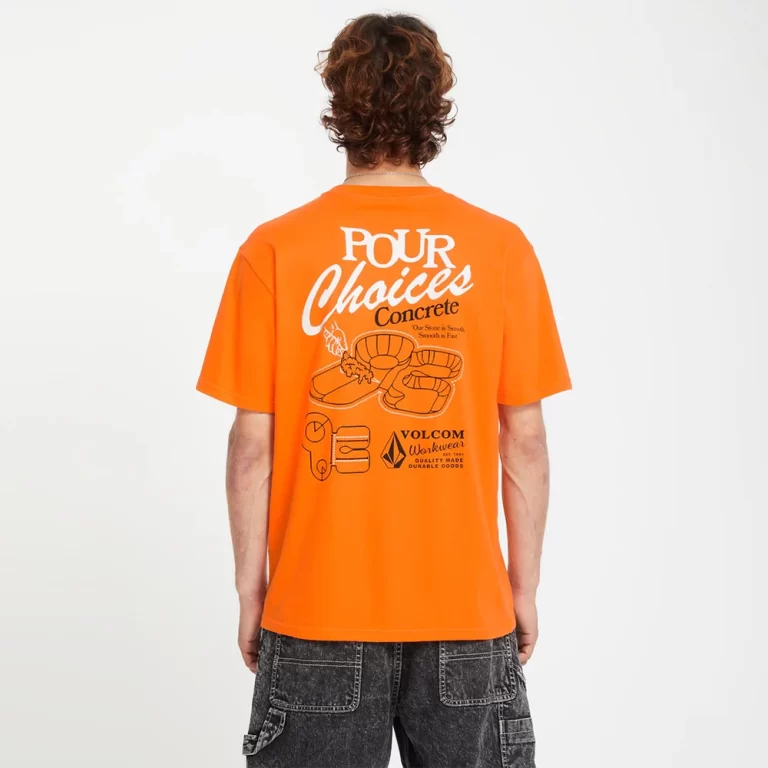 Volcom Men’s Pour Choices T-Shirt – Neon Orange thumbnail 2