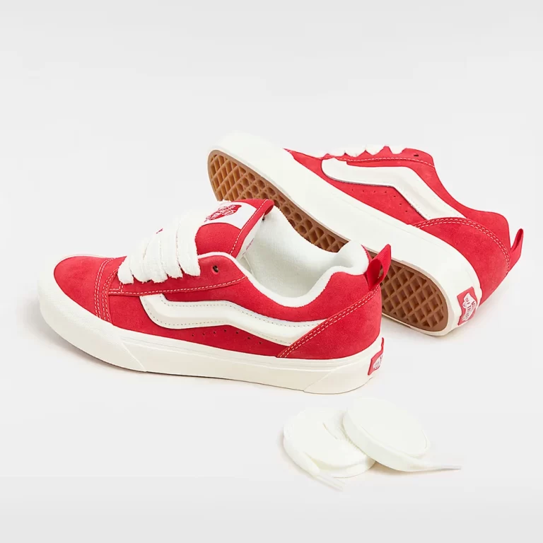 Vans Women’s Knu Skool Shoes – Red thumbnail 3