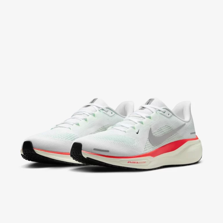 Nike Men’s Pegasus 41 Running Shoes – White/Barely Green/Bright Crimson/Metallic Silver thumbnail 3