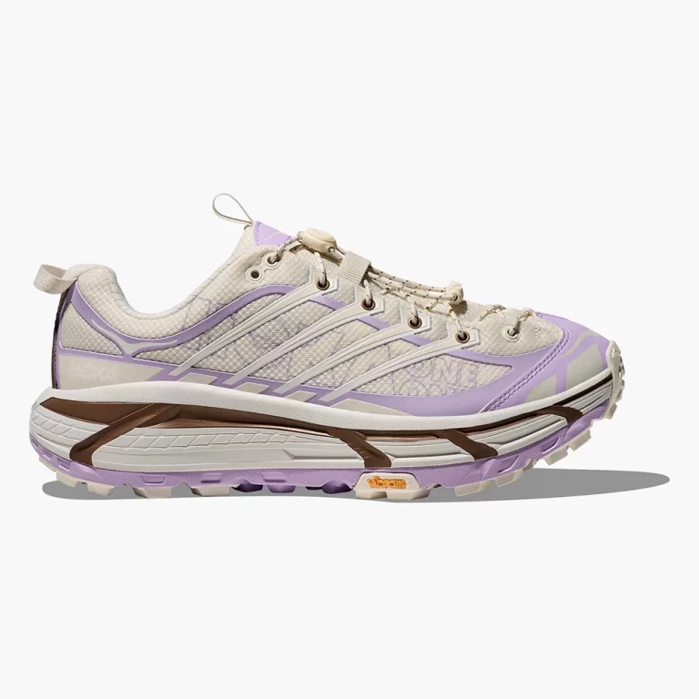 Hoka Women’s Mafate Three2 Shoes – Alabaster / Iris Flower