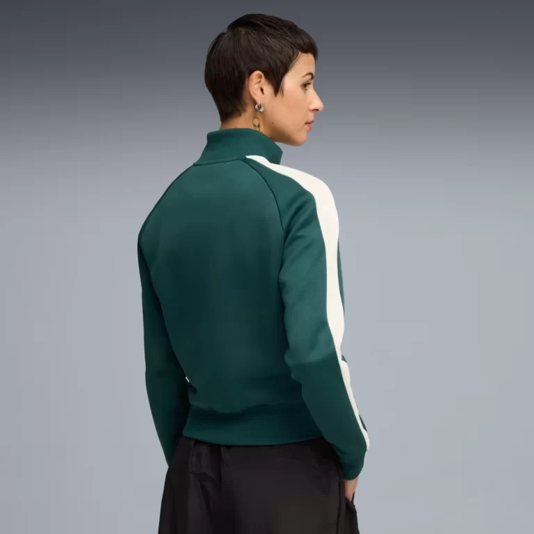 Puma Women’s T7 ALWAYS ON Short Track Jacket – Green Terrain thumbnail 3