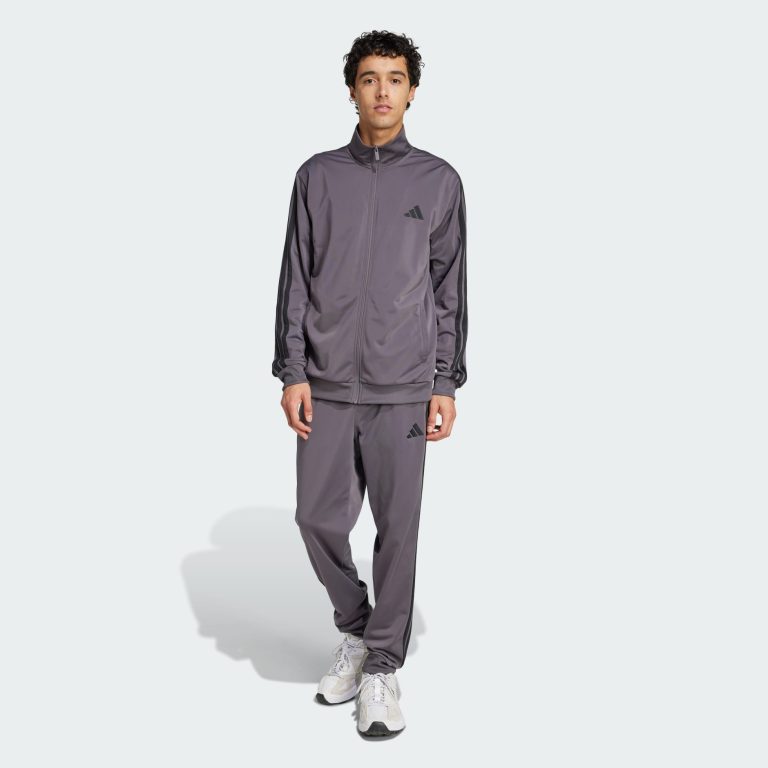 Adidas Men’s Basic 3-Stripes Tricot Track Suit – Grey