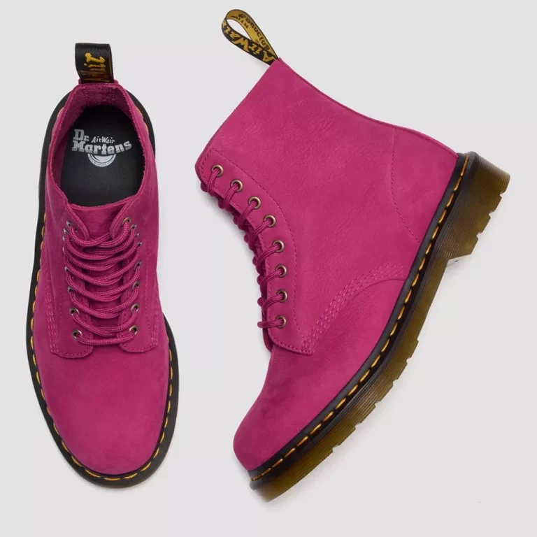 Dr. Martens Women’s 1460 Milled Nubuck Lace Up Boots – Fuchsia Pink thumbnail 5