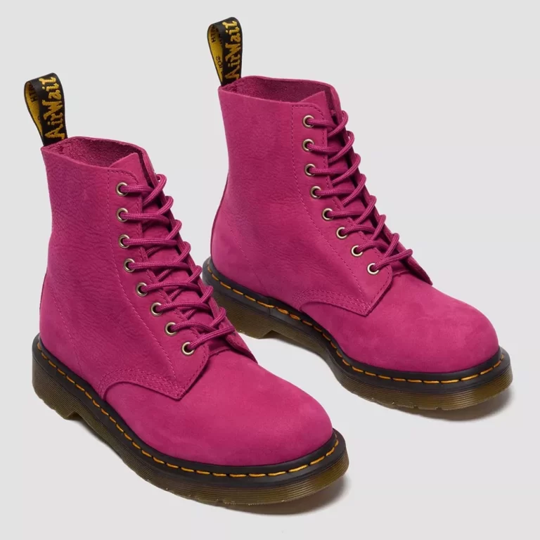 Dr. Martens Women’s 1460 Milled Nubuck Lace Up Boots – Fuchsia Pink thumbnail 3