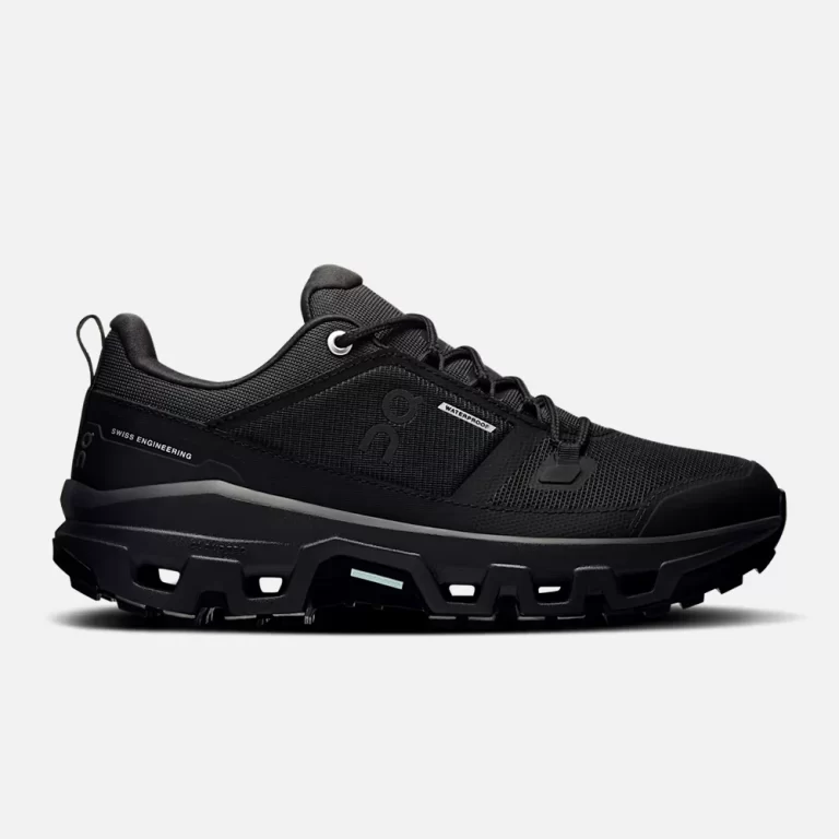 On Women’s Cloudrock Low Waterproof Shoes – Black / Black