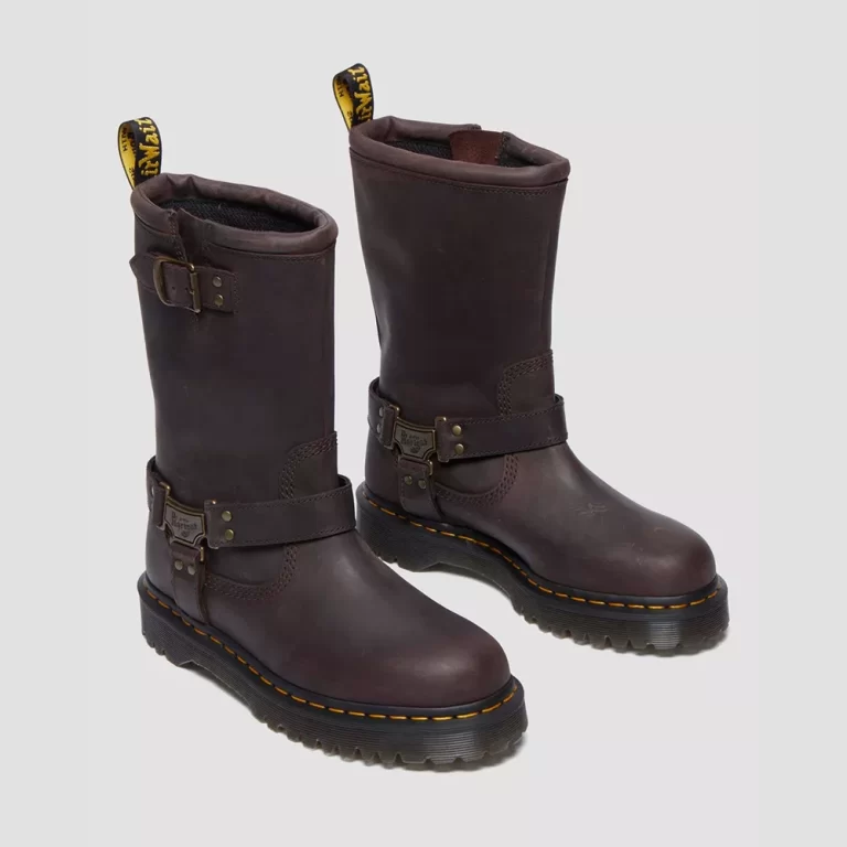 Dr.Martens Women’s Anistone Hi Leather Biker Boots – Dark Brown thumbnail 3