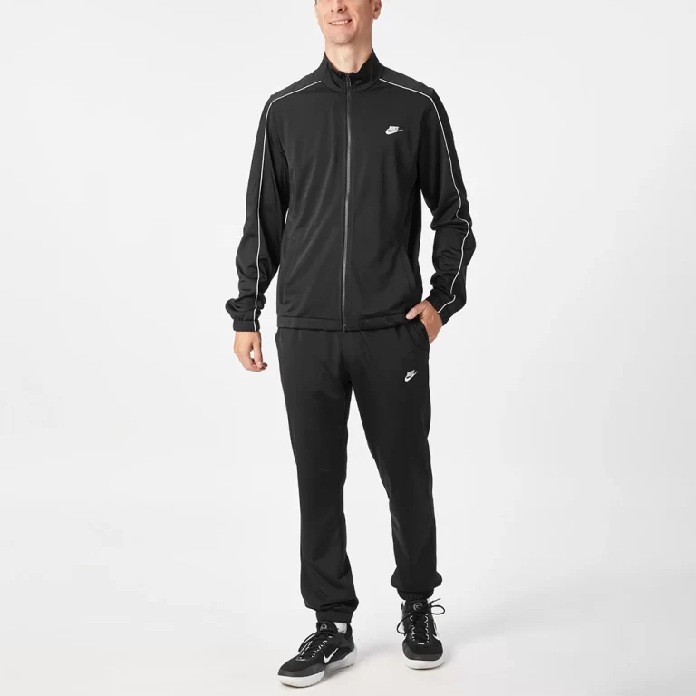 Nike Men’s Sportswear Club Poly-Knit Tracksuit – Black / White thumbnail 3