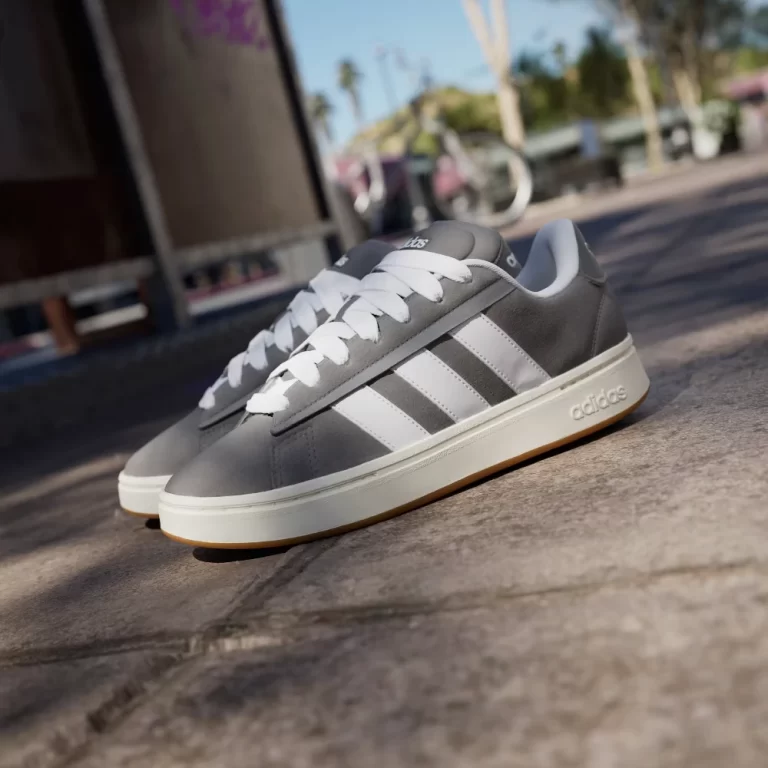Adidas Men’s Grand Court Alpha Shoes – Grey Four / Cloud White / Off White thumbnail 4