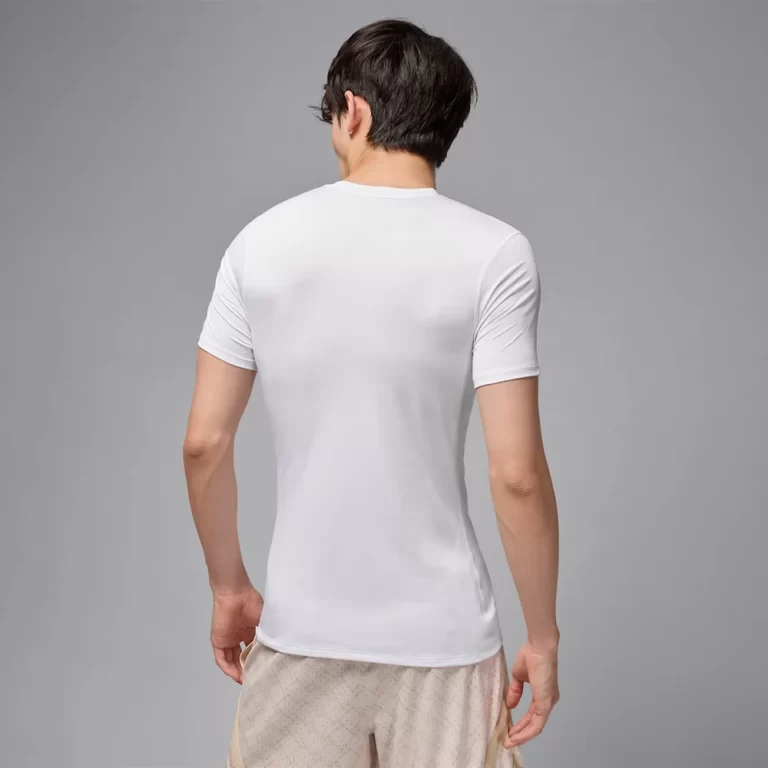 Nike Men’s Jordan Sport Dri-FIT Short-Sleeve Base Layer Top – White thumbnail 2