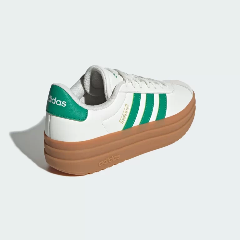 Adidas Women’s VL Court Bold Shoes – Core White / Court Green / Gold Metallic thumbnail 4