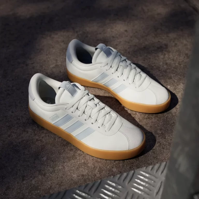 Adidas Women’s VL Court 3.0 Shoes – Core White / Halo Blue / Gum thumbnail 4
