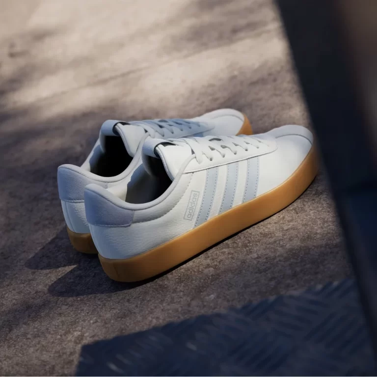 Adidas Women’s VL Court 3.0 Shoes – Core White / Halo Blue / Gum thumbnail 3