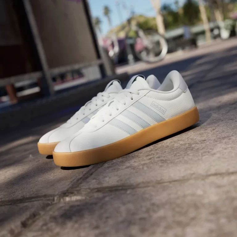 Adidas Women’s VL Court 3.0 Shoes – Core White / Halo Blue / Gum thumbnail 5