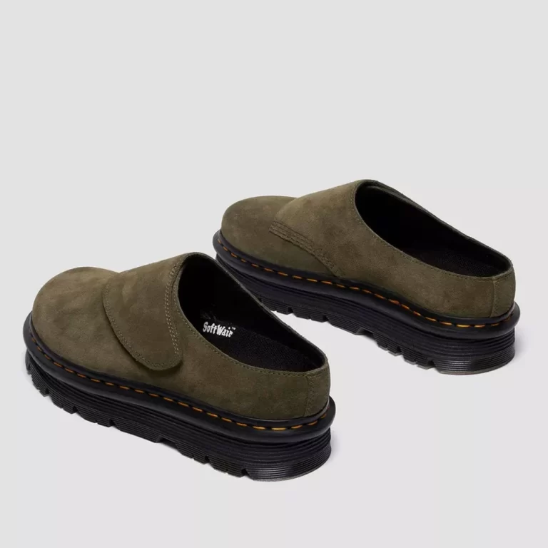 Dr. Martens Women’s Zebzag Suede Casual Slingback – Olive / Bronx Suede thumbnail 4