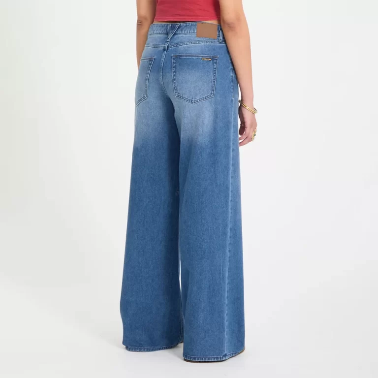 Volcom Women’s Stoned Boyfriend Low Rise Jeans – Worn Light Blue thumbnail 2