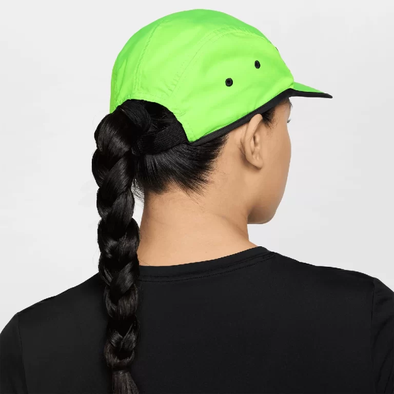 Nike Unisex Fly Dri-FIT Unstructured Swoosh Cap – Electric Green / Black Spruce / Hot Lava thumbnail 3